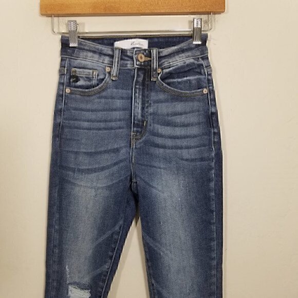 KanCan Skinny Stretch Jeans Distressed Blue Size 1/24 - Picture 2 of 6